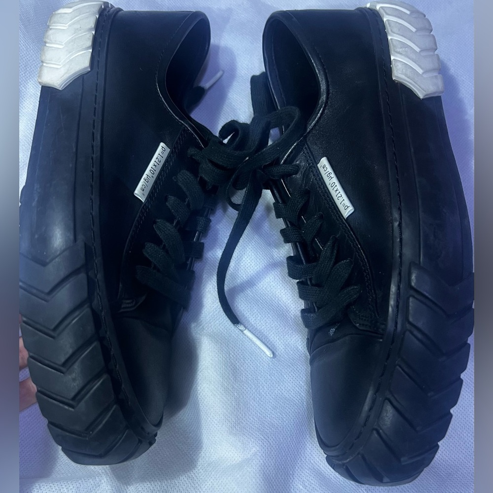 both black & white leather sneakers, size 6.5/37. In EUC.